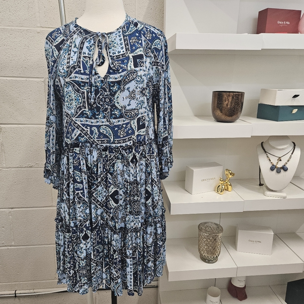 Scarf Print Shift Dress